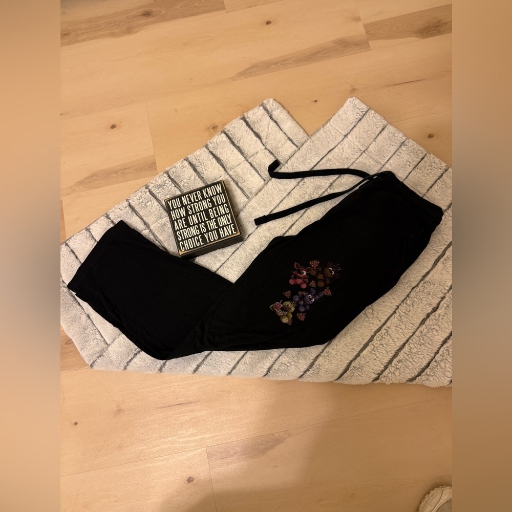 Black Mens Pajama Pants with FNAF Design